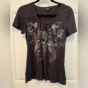 Women's Black Graphic Tee